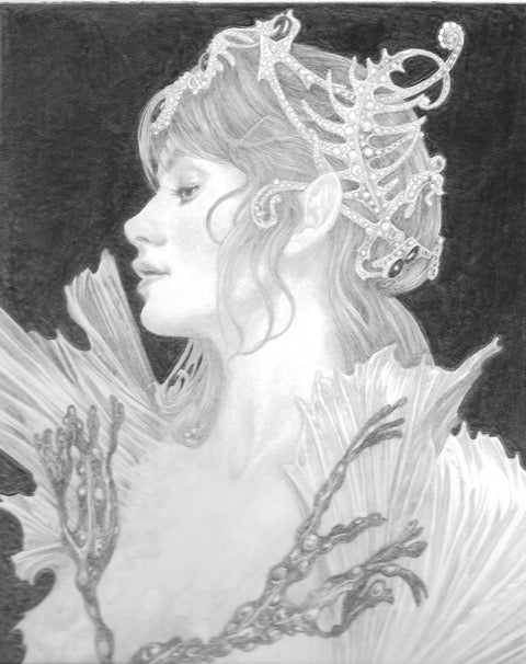 Mermaid Study 1 - Original Drawing by Ed Org