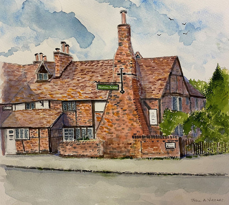 Milton's Cottage - watercolour by John A. Viccars