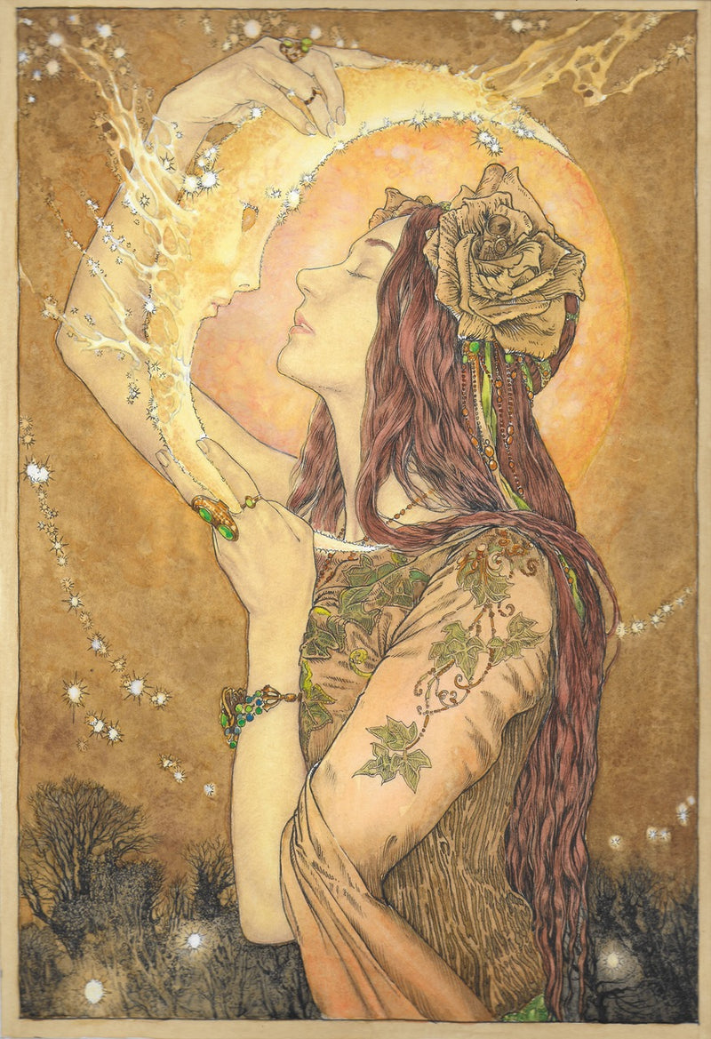 Moongold - signed print by Ed Org