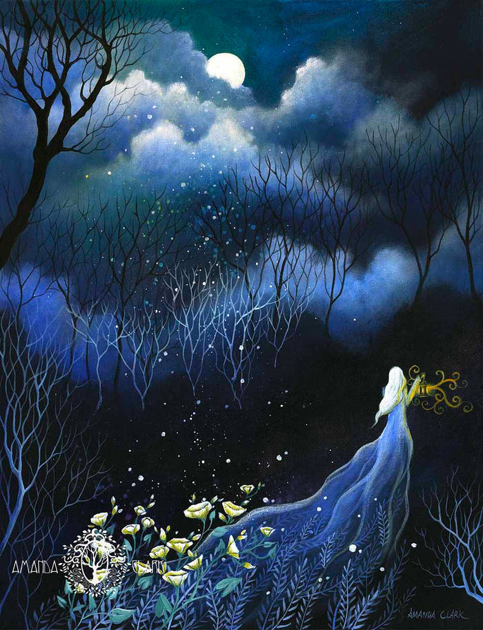 Moonlit Wander - original acrylic painting on canvas by Amanda Clark