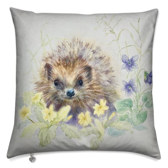 Mr Prickles - Hedgehog Design Cushion by Sally Leggatt
