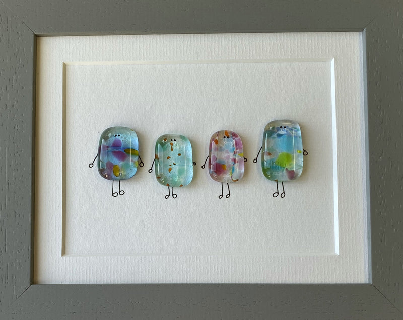 Pebble People - Fused Glass and Illustration (NB201) by Niko Brown