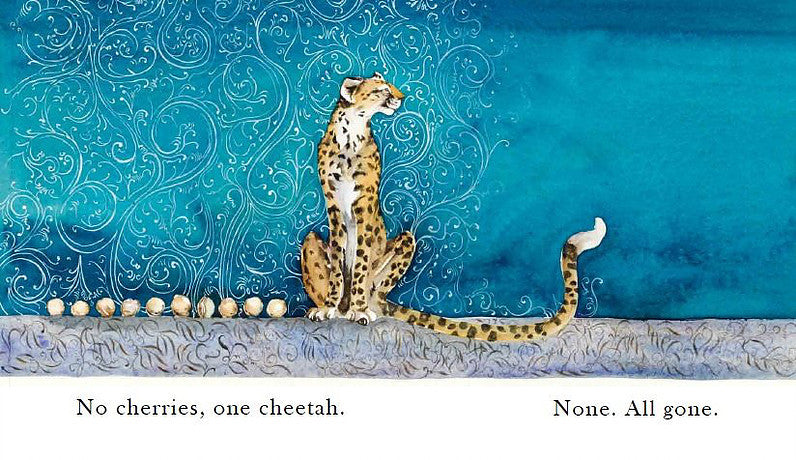 One Cheetah, One Cherry - SIGNED COPY!!! - hard back book written & illustrated by Jackie Morris