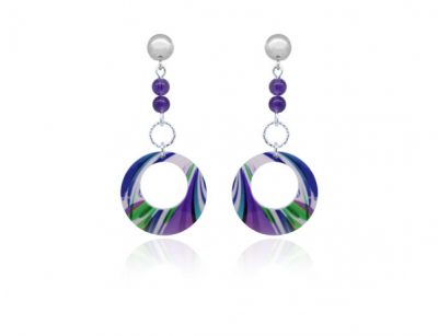 Paradise Purple Aluminium Earrings by Pixalum
