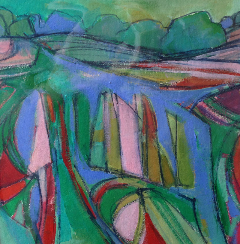 Pattern in the Landscape - Red and Green by Brenda Hurley