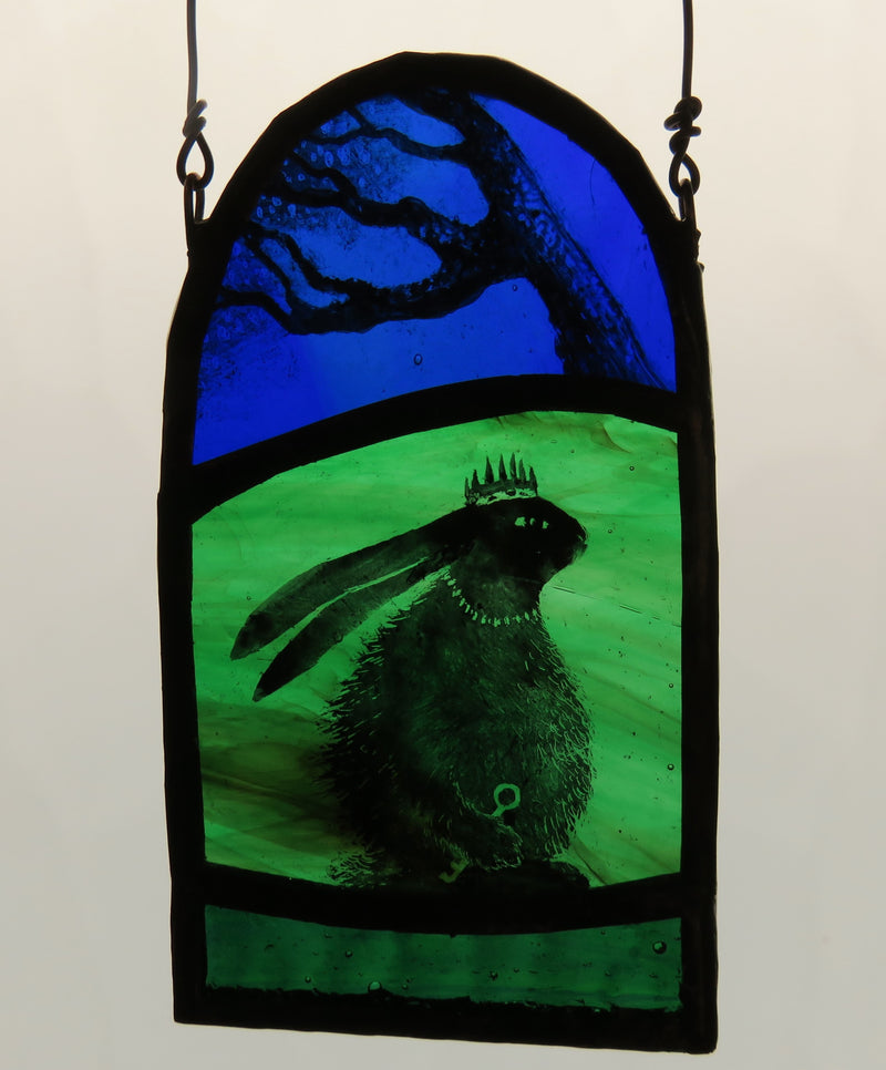 Princess Hare - Stained Glass Panel by Debra Eden