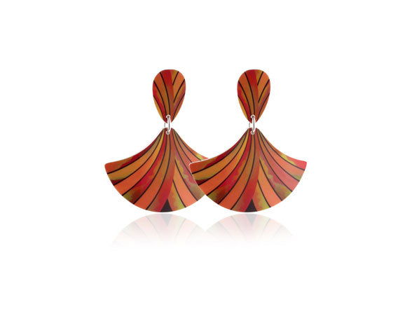 Ribbon Orange Earrings