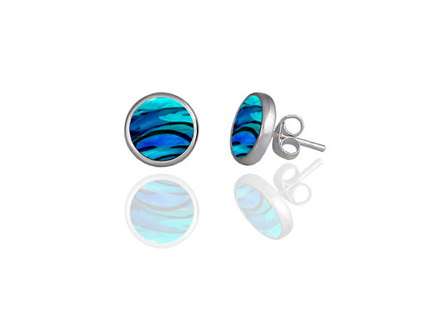 Rose Blue Sterling Silver Stud Earrings by Pixalum