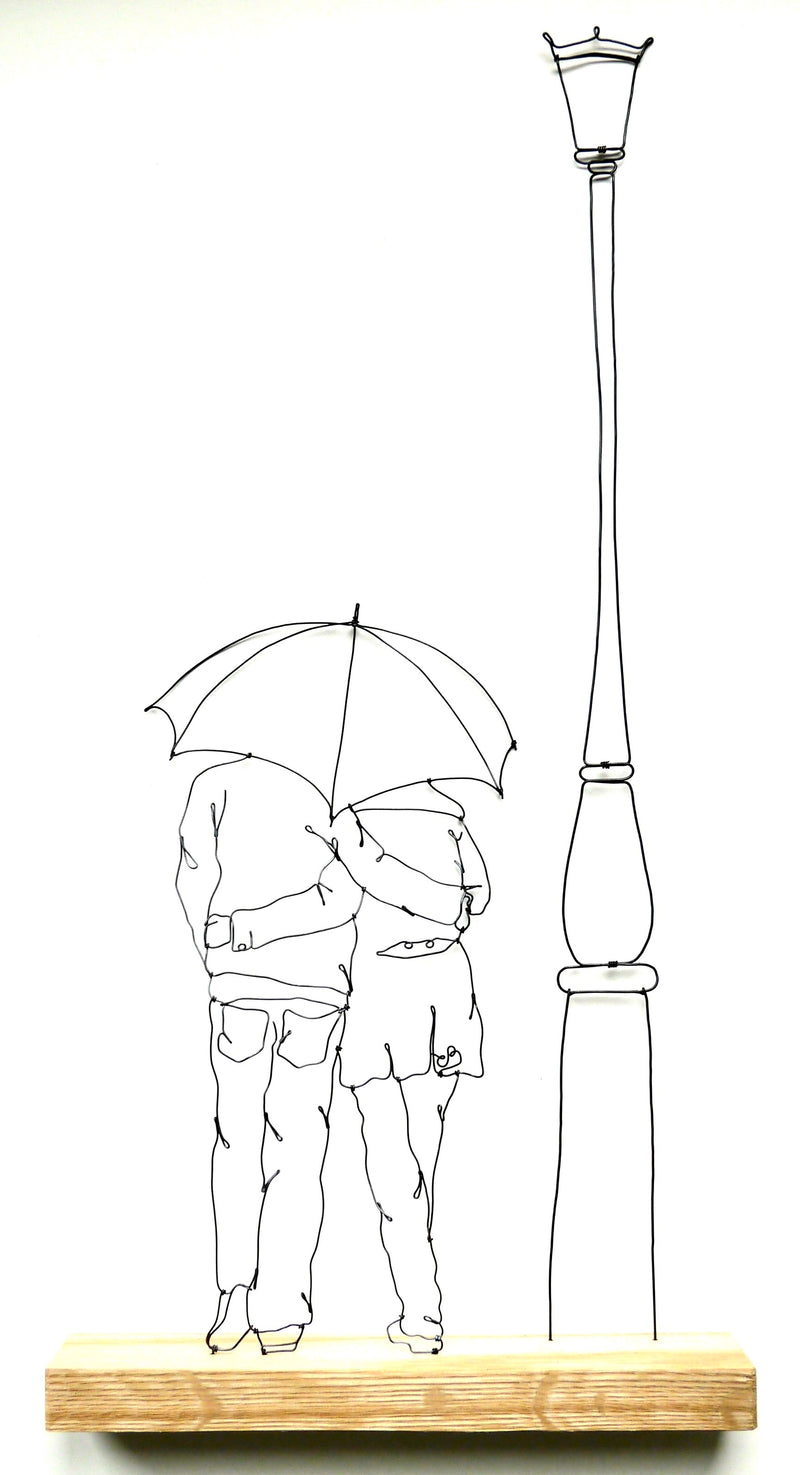 "Sheltered" - Wire and Wood Sculpture