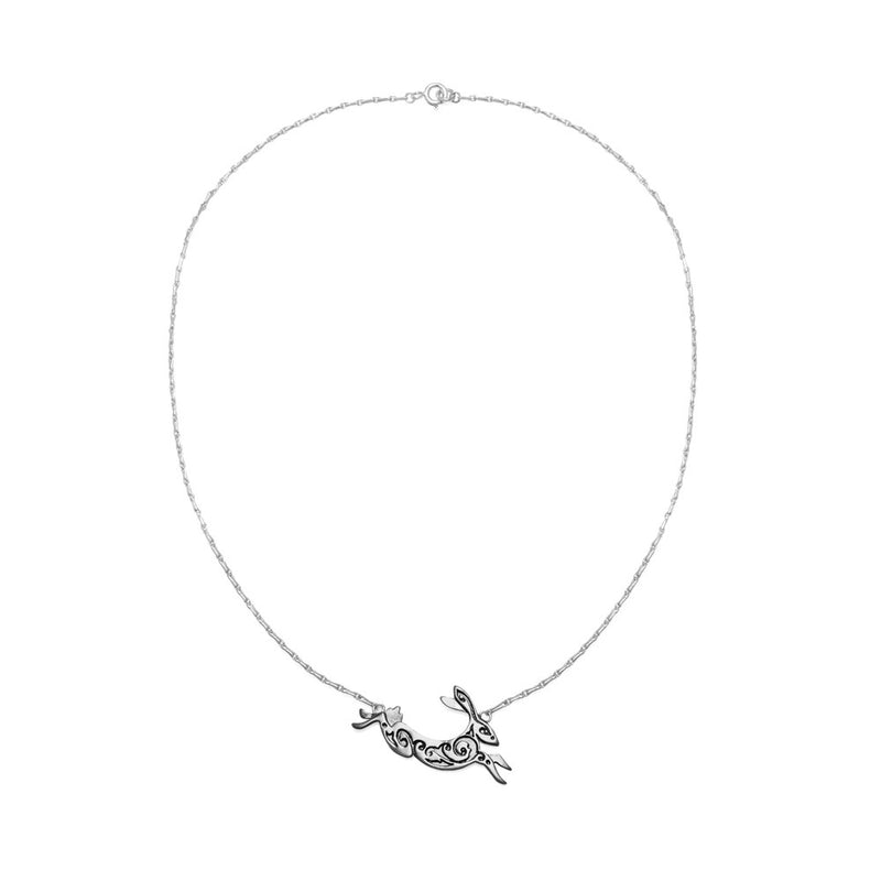 Small Silver Hare Necklace 16" by Julia Thompson