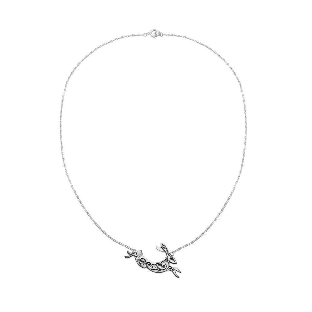 Small Silver Hare Necklace 16" by Julia Thompson