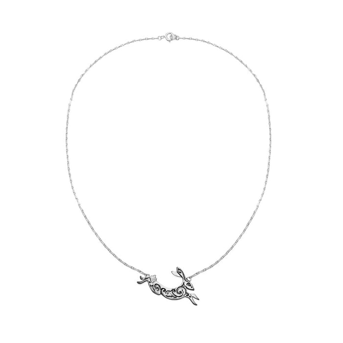 Small Silver Hare Necklace 16" by Julia Thompson