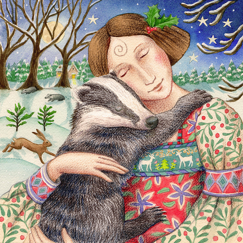 Starry Badger Hug by Wendy Andrew