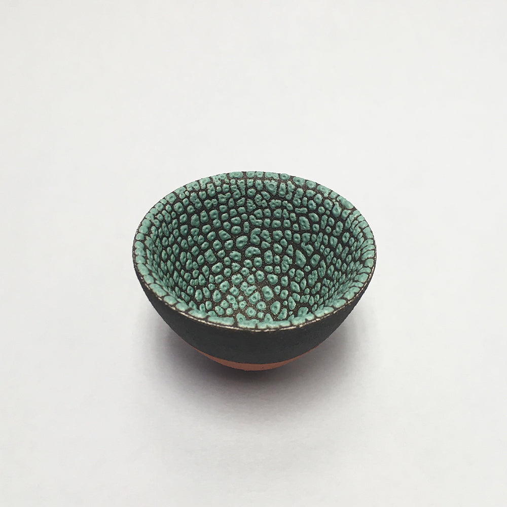 Tall Black and Turquoise Bowl 3  by Emma Williams
