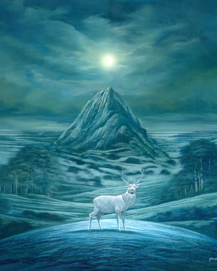 The Moon and Stag - Original Painting by Mark Duffin