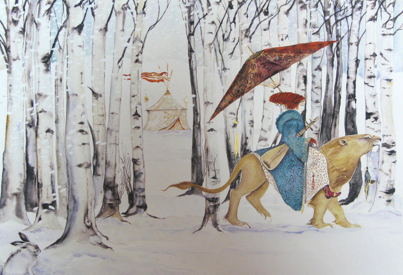 The Quiet Music of Gently Falling Snow- hand-embellished limited edition print by Jackie Morris