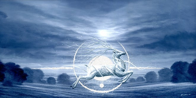 The Silver Stag - original acrylic on board by Mark Duffin