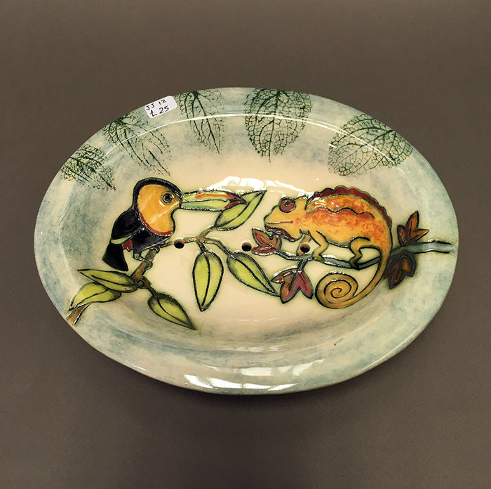 Toucan and Chameleon Soap Dish by Jeanne Jackson
