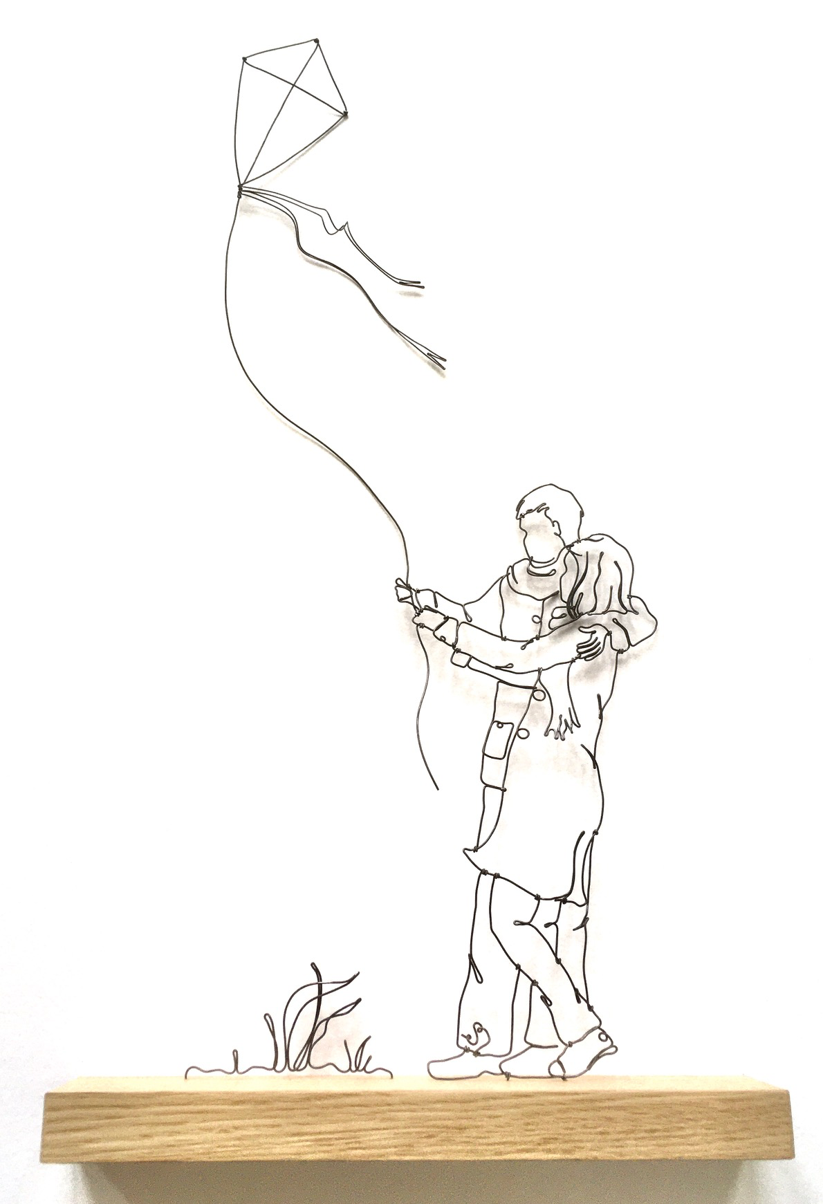 'Up, Up and Away' - Wire and Wood Sculpture by Emma Bird