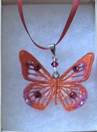 Butterfly Pendant with Swarovski Crystals.