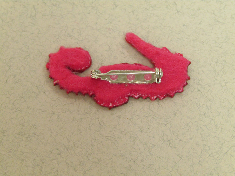 Seahorse Embroidered Brooch by Vikki Lafford Garside