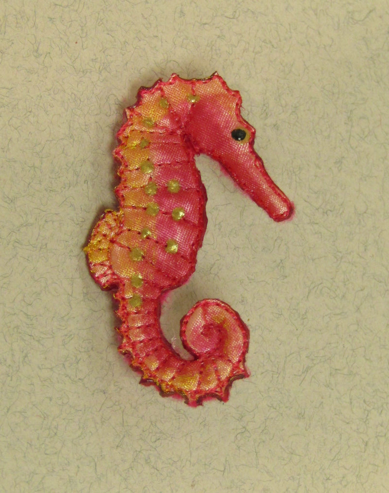 Seahorse Embroidered Brooch by Vikki Lafford Garside