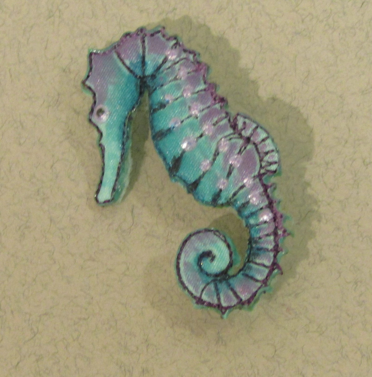 Seahorse Embroidered Brooch by Vikki Lafford Garside
