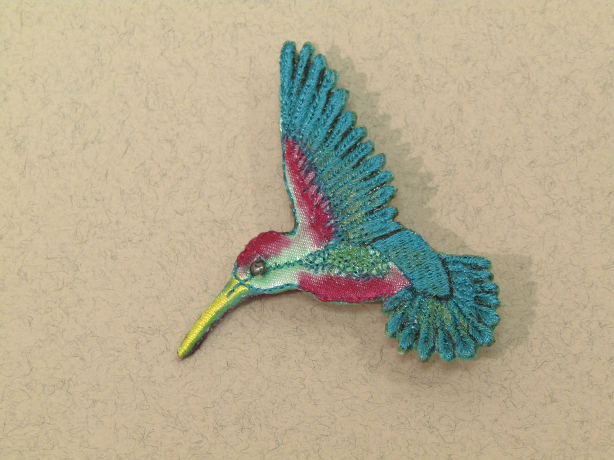 Hummingbird Embroidered Brooch by Vikki Lafford Garside