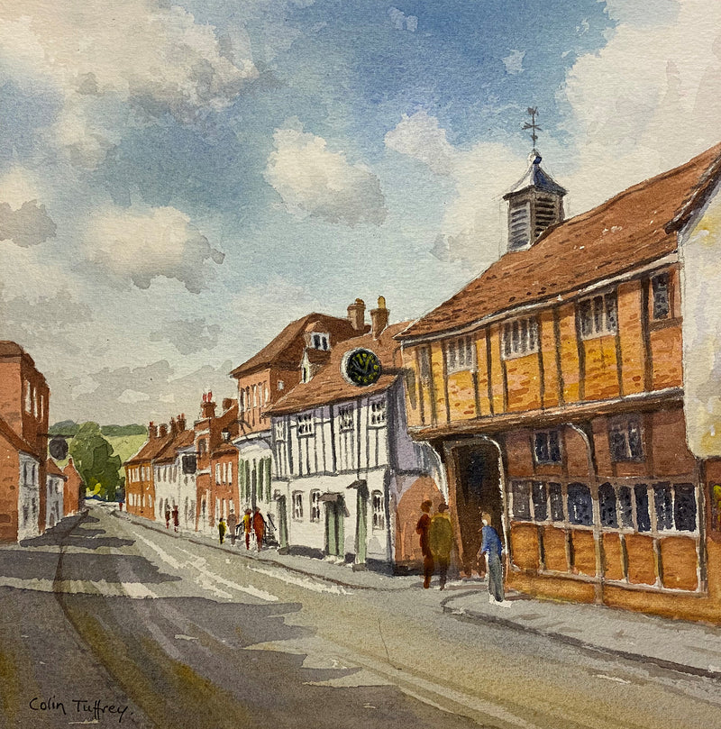 West Wycombe High Street - watercolour by Colin Tuffrey