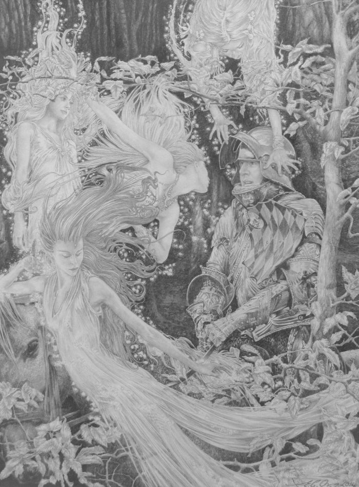 Wood Nymphs - original drawing by Ed Org