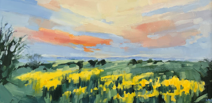 Yellow Field Sunset by Laura Bardell