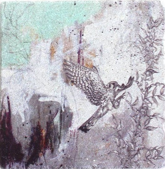 American Kestrel Stone Tile Coaster by Sky Siouki