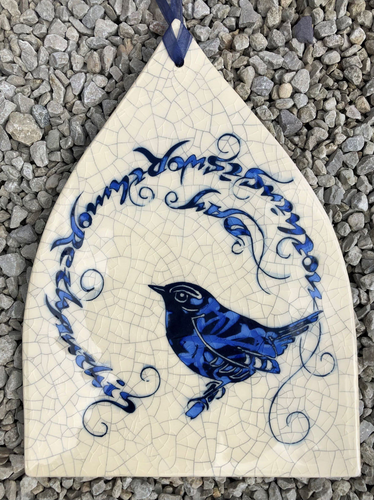 Arch ceramic tile with Wren by Mel Chambers