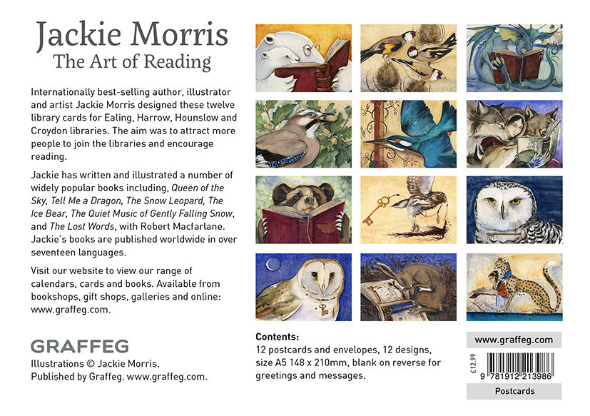 "Art of Reading" postcard pack by Jackie Morris