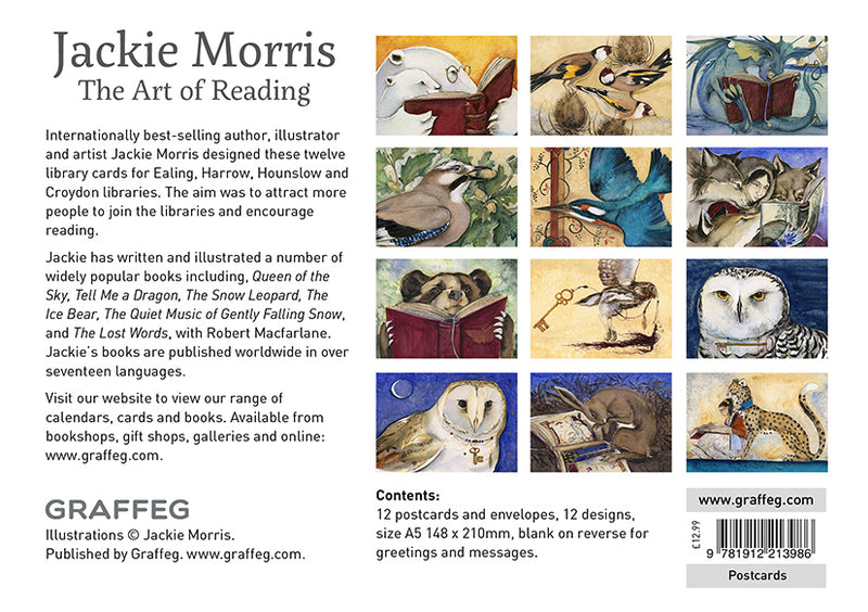 "Art of Reading" postcard pack by Jackie Morris