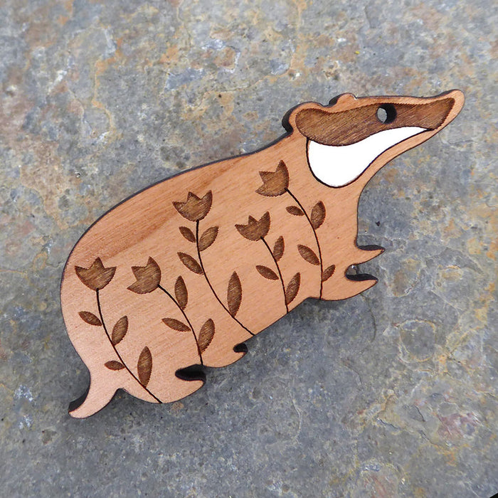 Badger Brooch by Sarah Kelly