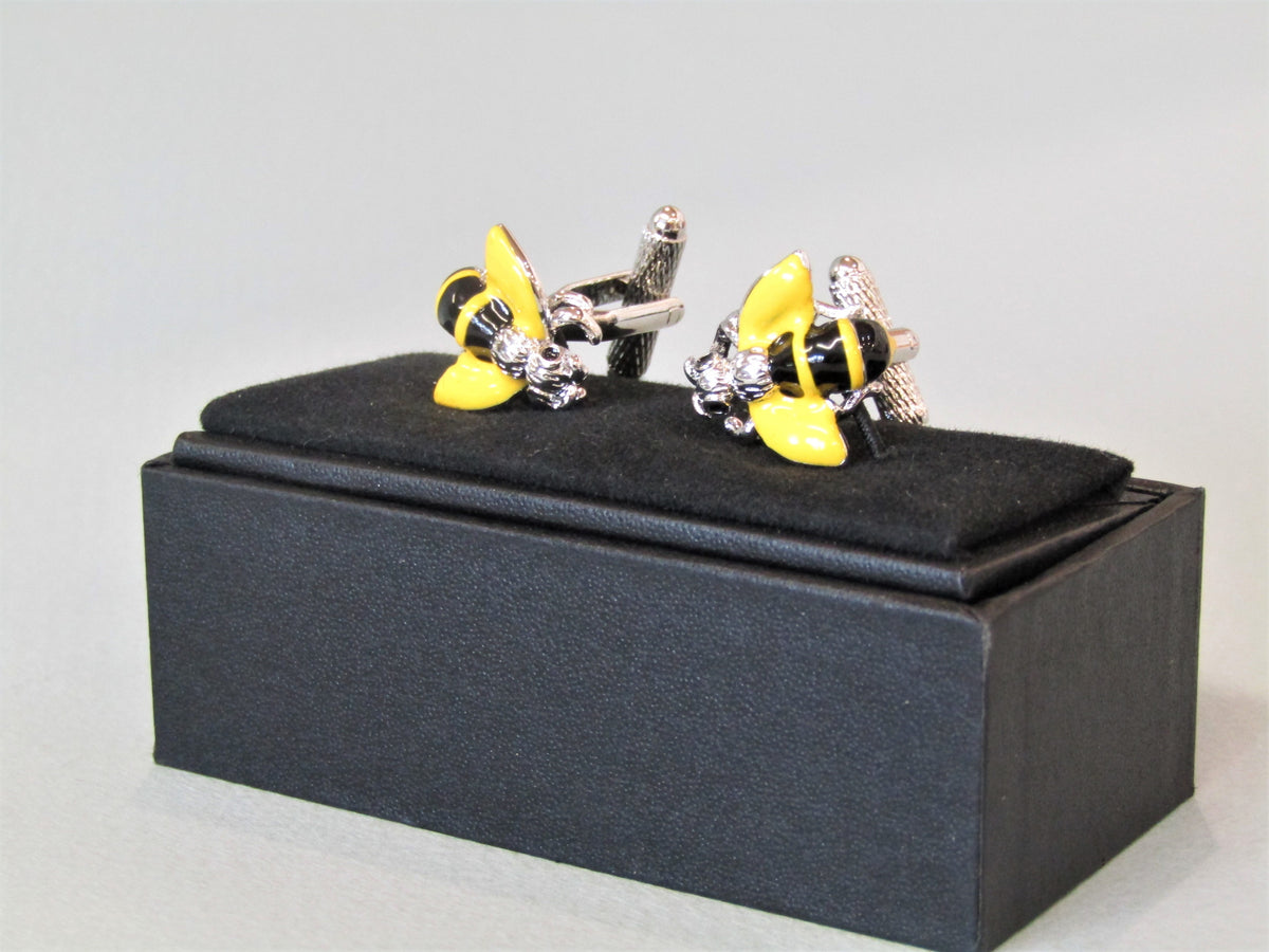 Bumble Bee Design, Pewter Cufflinks