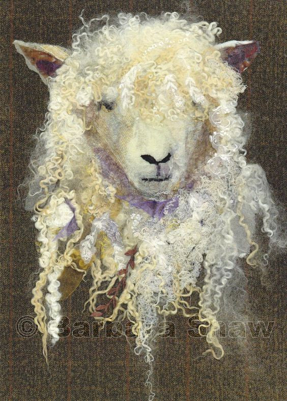 Cotswold Sheep - textile art by Barbara Shaw
