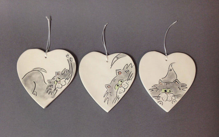Hanging Cat Decoration by Stephanie Beasley