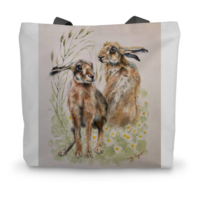 Two Hares by Sally Leggatt - Canvas Tote Bag