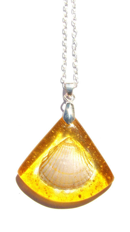 Amber Triangular Shell Pendant by Connell & Hart