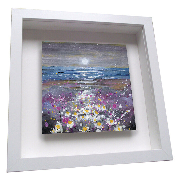 "Moonlight on the Daisies" Printed Ceramic Tile by Emily Ward