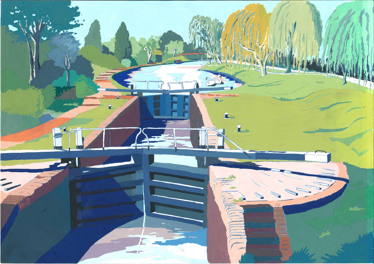 "Grand Union Canal" limited edition print by Mary Casserley