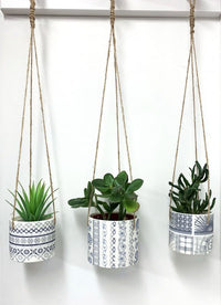 Victorian Tiles Hanging Planter Pot