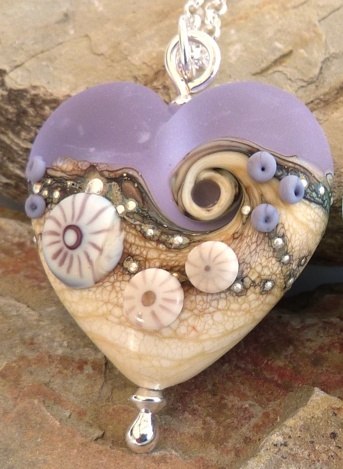 Sea Mist Heart Pendant by Julie Fountain
