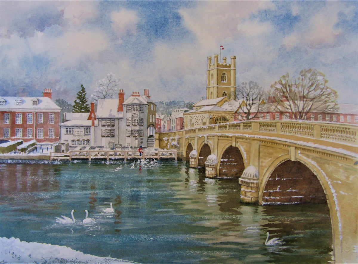 'Henley-on-Thames in the Snow' - watercolour by Colin Tuffrey