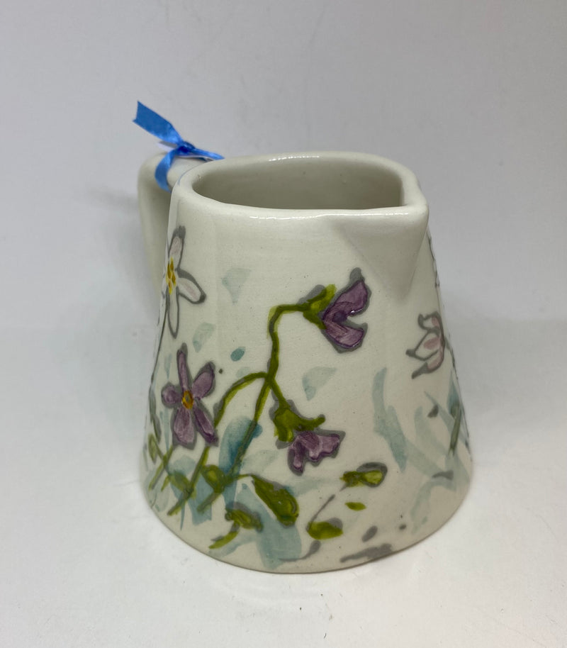 Small Hand - Painted Ceramic Milk Jug by Jenny Bell 