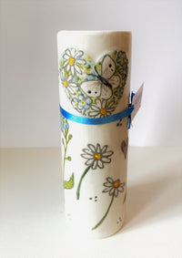 Tall Ceramic Cylinder vase by Jenny Bell