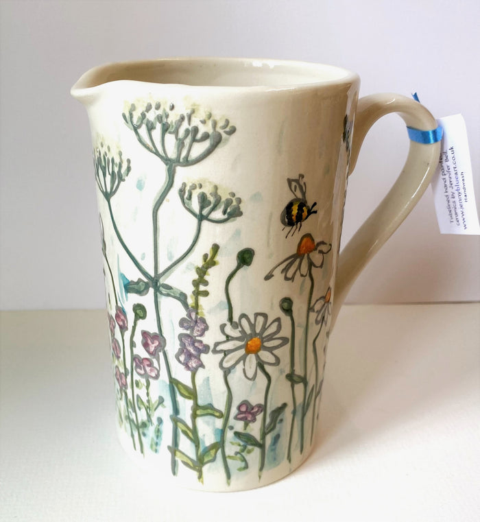 Tall Straight Sided Ceramic Jug by Jenny Bell