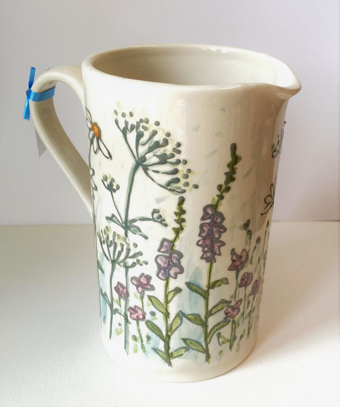 Tall Straight Sided Ceramic Jug by Jenny Bell